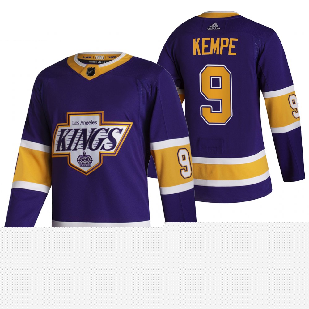 Los Angeles Kings #9 Adrian Kempe Black Men's Adidas 2020-21 Reverse Retro Alternate NHL Jersey