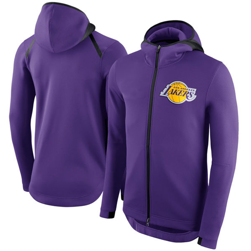Los Angeles Lakers Nike Showtime Therma Flex Performance Full Zip Hoodie Purple