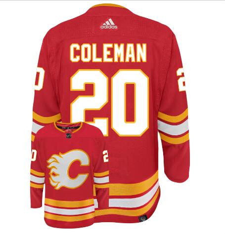 MEN'S BLAKE COLEMAN CALGARY FLAMES #20 RED HOME ADIDAS PRIMEGREEN AUTHENTIC NHL HOCKEY JERSEY
