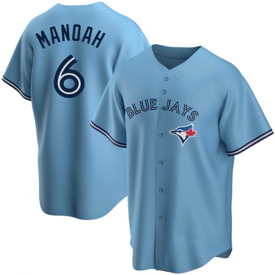 MEN'S TORONTO BLUE JAYS #6 ALEK MANOAH BLUE POWDER ALTERNATE JERSEY