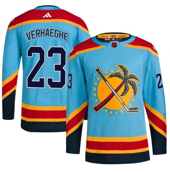MENS FLORIDA PANTHERS #23 CARTER VERHAEGHE LIGHT BLUE REVERSE RETRO 2.0 JERSEY