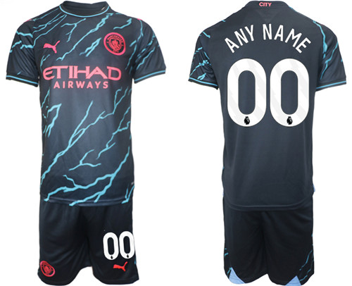 Manchester City 2nd away black Custom any name 2023-24 suit soccer jerseys