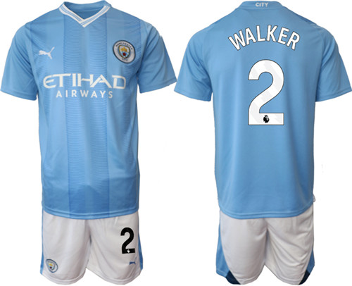 Manchester City home 2# WALKER 2023-24 suit soccer jerseys