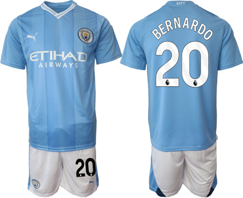 Manchester City home 20# BERNARDO 2023-24 suit soccer jerseys