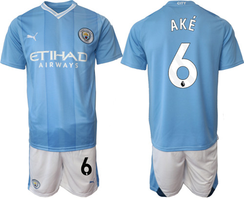 Manchester City home 6# AKE 2023-24 suit soccer jerseys