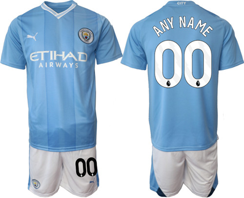 Manchester City home Custom any name 2023-24 suit soccer jerseys