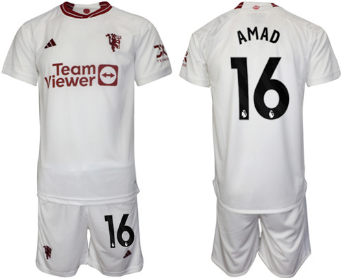 Manchester United 2nd away white 16# AMAD 2023-24 suit soccer jerseys