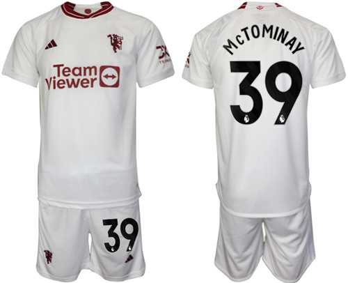 Manchester United 2nd away white 39# MCTOMINAY 2023-24 suit soccer jerseys
