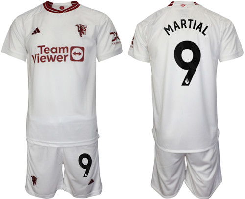 Manchester United 2nd away white 9# MARTIAL 2023-24 suit soccer jerseys