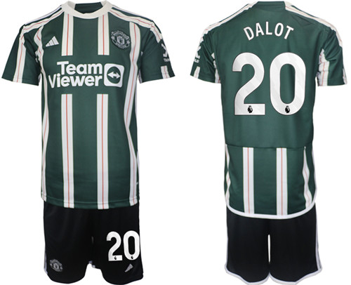 Manchester United away 20# DALOT 2023-24 suit soccer jerseys