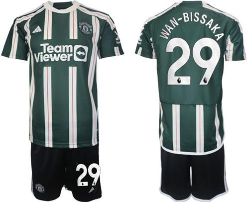 Manchester United away 29# WAN-BISSAKA 2023-24 suit soccer jerseys