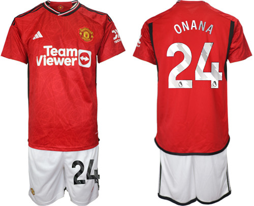 Manchester United home 24# ONANA 2023-24 suit soccer jerseys