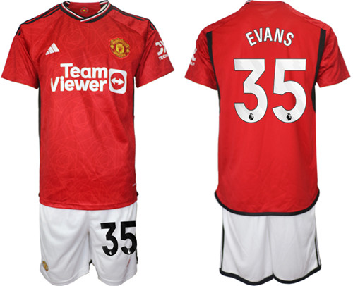 Manchester United home 35# EVANS 2023-24 suit soccer jerseys