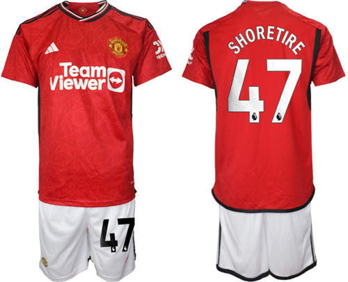 Manchester United home 47# SHORETIRE 2023-24 suit soccer jerseys