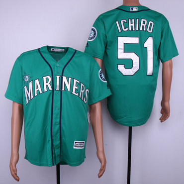 Mariners 51 Ichiro Suzuki Green Teal Cool Base Jersey