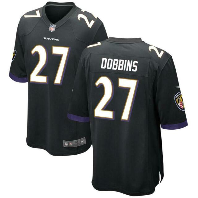 Men #27 J.K. Dobbins Black Jersey Ravens