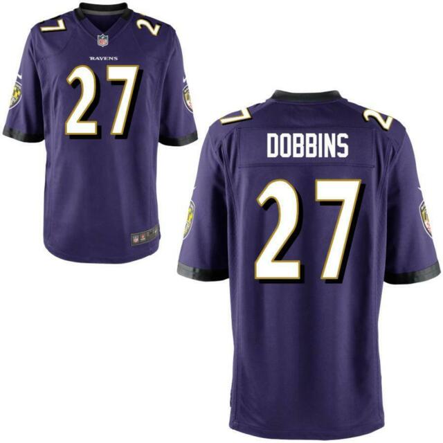 Men #27 J.K. Dobbins purple Jersey Ravens