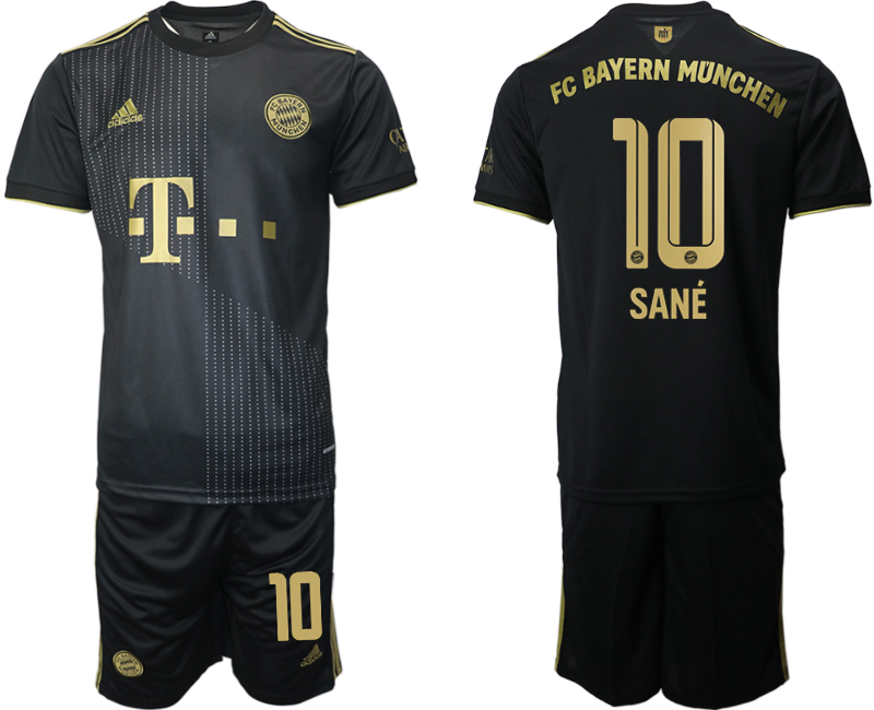 Men 2021-2022 Club Bayern Munich away black 10 SANE Adidas Soccer Jersey