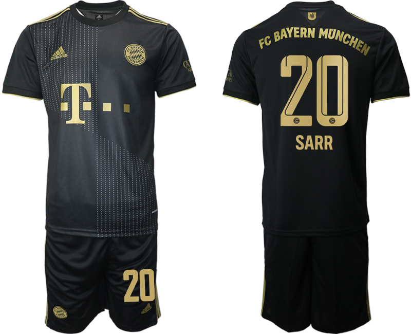 Men 2021-2022 Club Bayern Munich away black 20 SARR Adidas Soccer Jersey