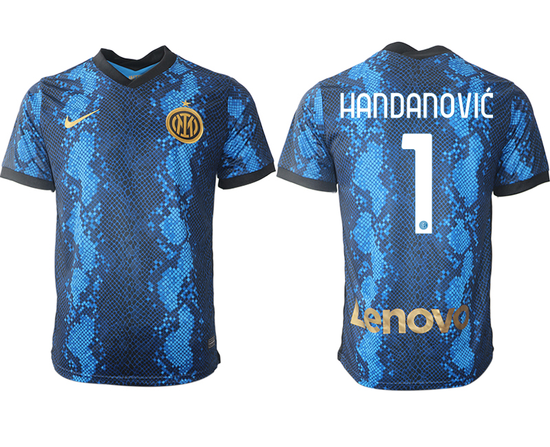 Men 2021-2022 Club Inter Milan home blue aaa versio 1 HANDANOVIC Nike Soccer Jersey