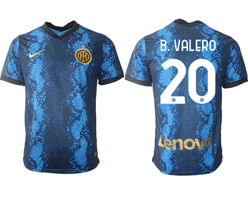 Men 2021-2022 Club Inter Milan home blue aaa versio 20 B.VALERO Nike Soccer Jersey