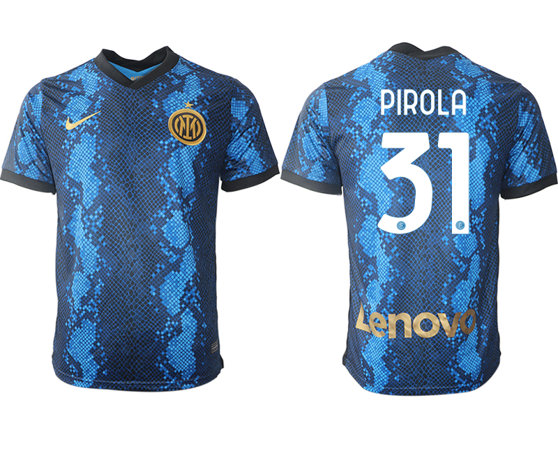 Men 2021-2022 Club Inter Milan home blue aaa versio 31 PIROLA Nike Soccer Jersey