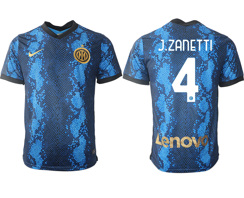 Men 2021-2022 Club Inter Milan home blue aaa versio 4 J.ZANETTI Nike Soccer Jersey