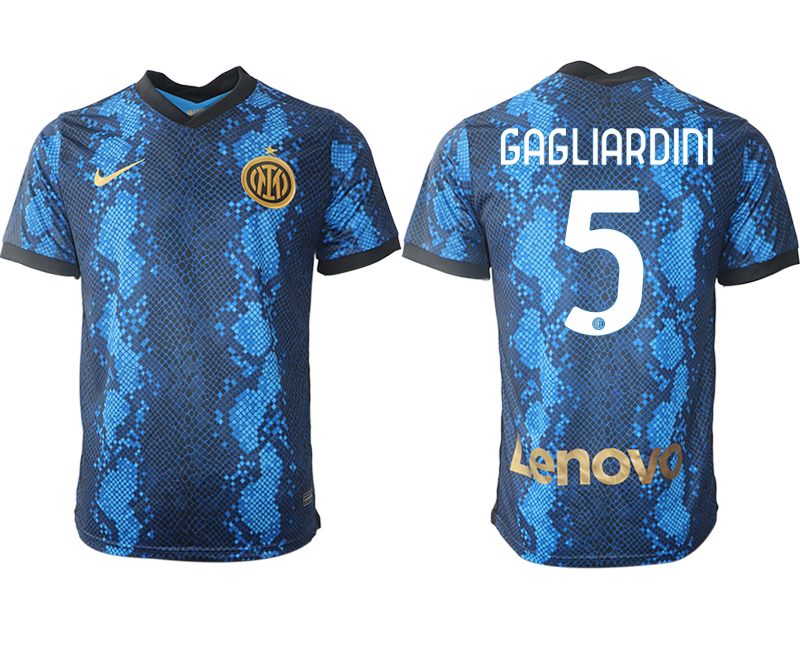 Men 2021-2022 Club Inter Milan home blue aaa versio 5 GAGLIARDINI Nike Soccer Jersey