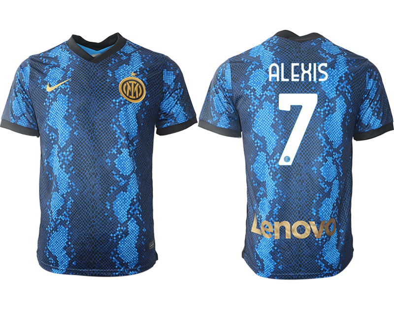 Men 2021-2022 Club Inter Milan home blue aaa versio 7 ALEXIS Nike Soccer Jersey