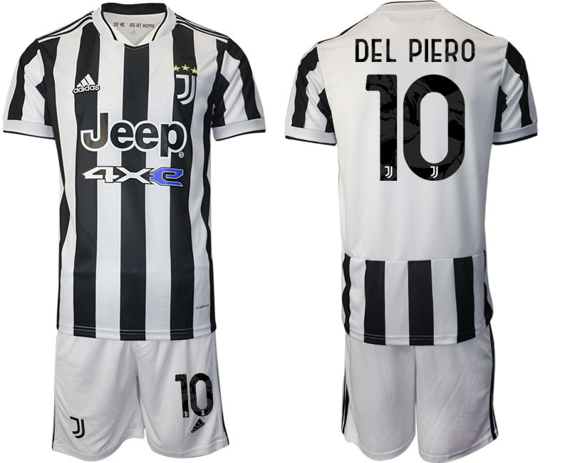 Men 2021-2022 Club Juventus home white 10 DEL PIERO Adidas Soccer Jersey