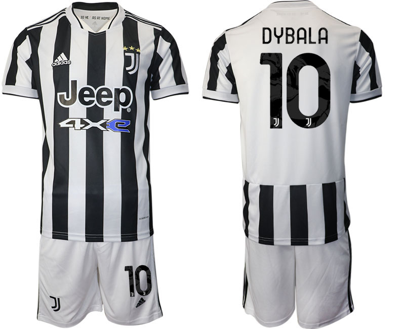 Men 2021-2022 Club Juventus home white 10 DYBALA Adidas Soccer Jerseys