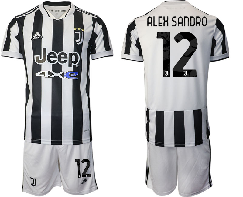 Men 2021-2022 Club Juventus home white 12 ALEX SANDRO Adidas Soccer Jerseys
