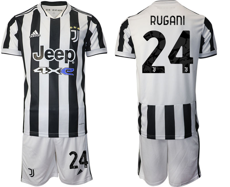 Men 2021-2022 Club Juventus home white 24 RUGANI Adidas Soccer Jerseys