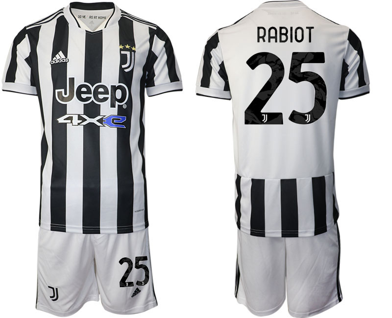 Men 2021-2022 Club Juventus home white 25 RABIOT Adidas Soccer Jerseys