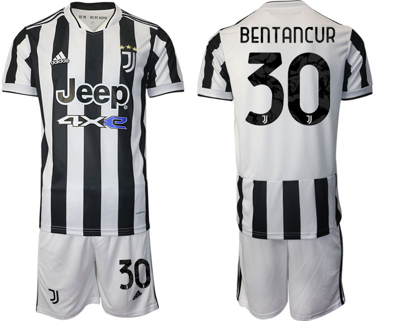 Men 2021-2022 Club Juventus home white 30 BENTANCUR Adidas Soccer Jerseys