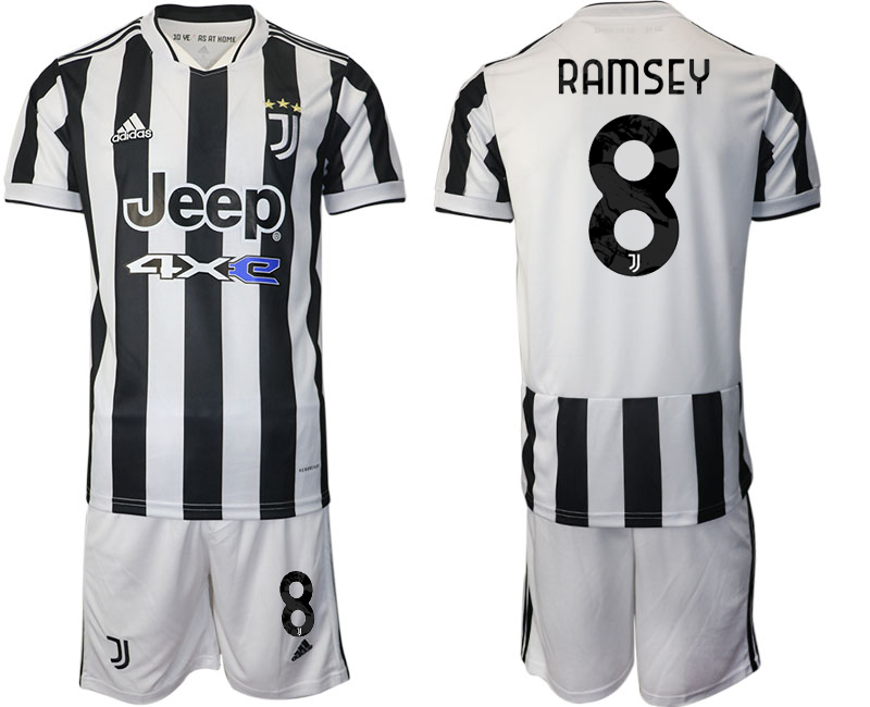 Men 2021-2022 Club Juventus home white 8 RAMSEY Adidas Soccer Jerseys