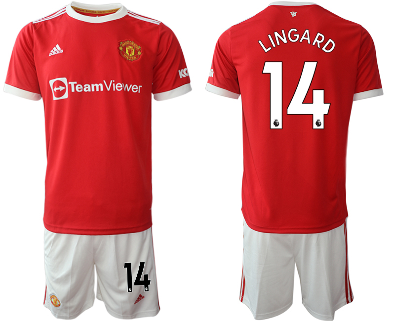 Men 2021-2022 Club Manchester United home red 14 Jesse Lingard Adidas Soccer Jersey