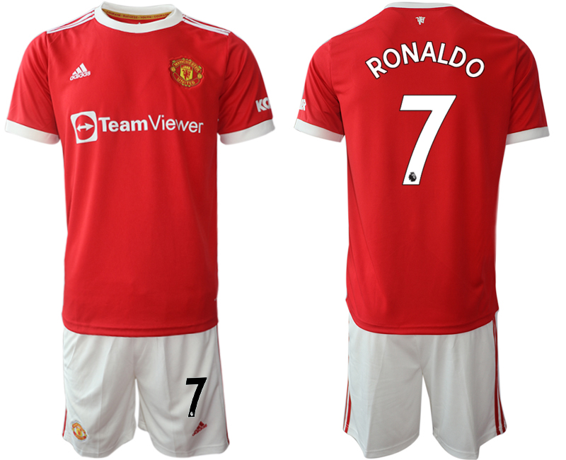 Men 2021-2022 Club Manchester United home red 7 CRISTIANO RONALDO  Adidas Soccer Jersey1