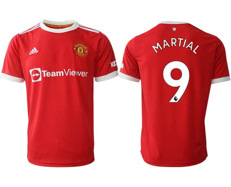 Men 2021-2022 Club Manchester United home red aaa version 9 Anthony Martial Adidas Soccer Jersey