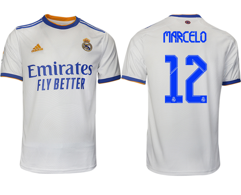 Men 2021-2022 Club Real Madrid home aaa version white 12 MARCELO Soccer Jerseys