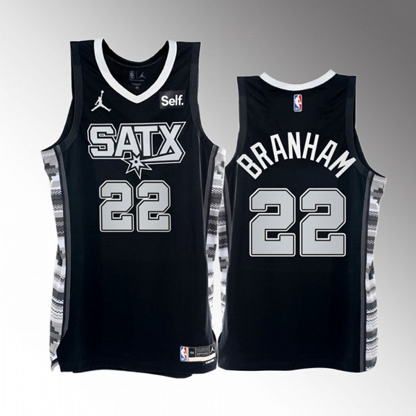 Men' San Antonio Spurs #22 Malaki Branham 2022-23 Black Jersey