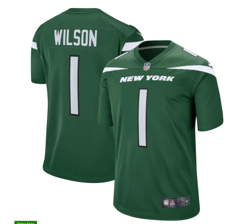 Men's #1 Zach Wilson New York Jets Nike 2021 NFL Draft First Round Pick Game Jersey - Green