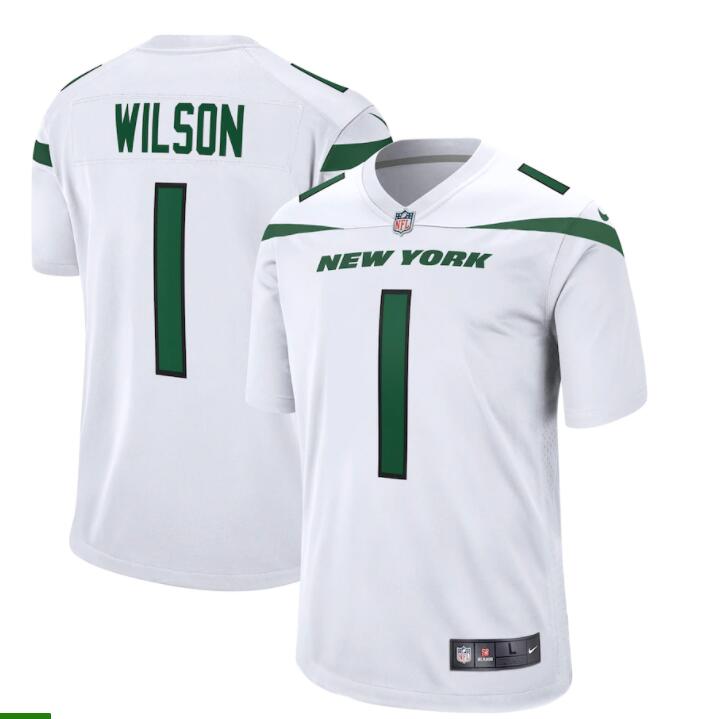 Men's #1 Zach Wilson New York Jets Nike 2021 NFL Draft First Round Pick Game Jersey - White