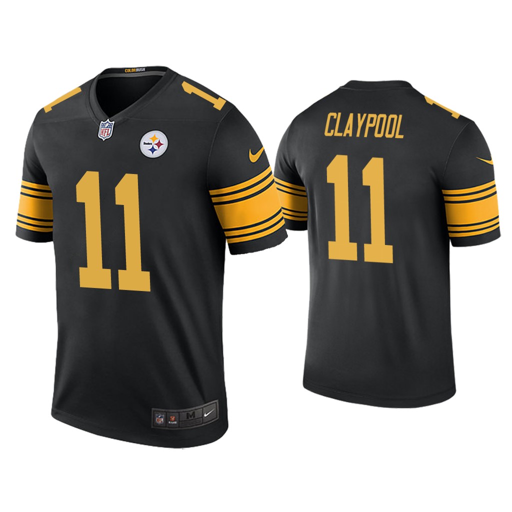 Men's #11 Chase Claypool Steelers Men's Color Rush Legend Jersey Black