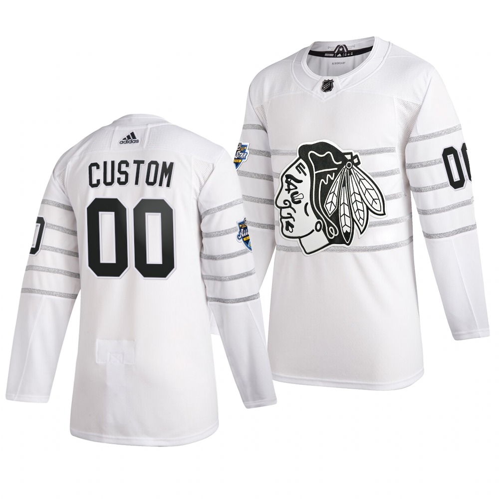 Men's 2020 NHL All-Star Game Chicago Blackhawks Custom Authentic adidas White Jersey
