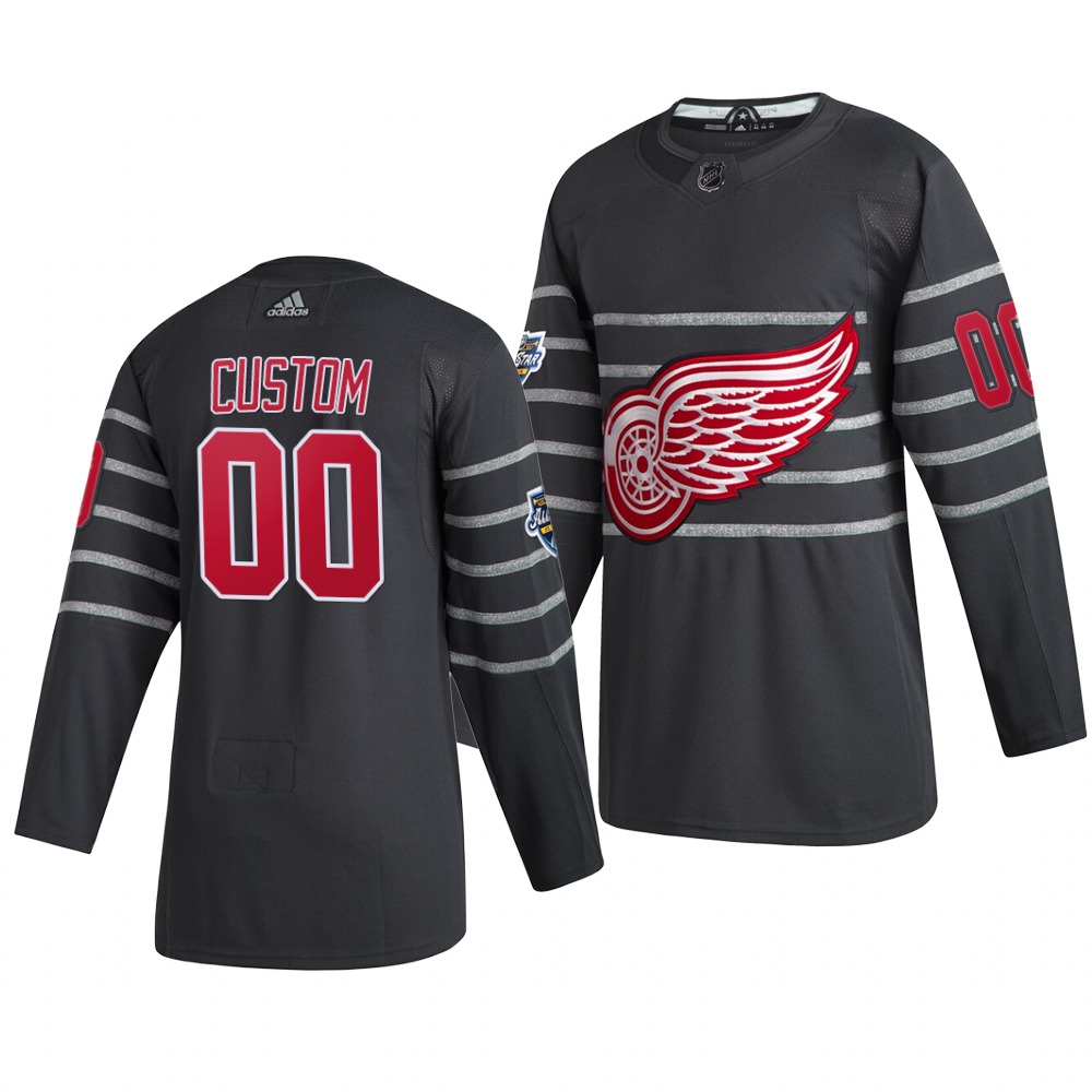 Men's 2020 NHL All-Star Game Detroit Red Wings Custom Authentic adidas Gray Jersey