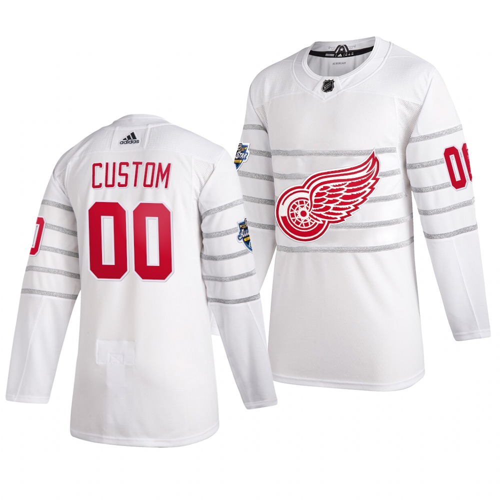 Men's 2020 NHL All-Star Game Detroit Red Wings Custom Authentic adidas White Jersey