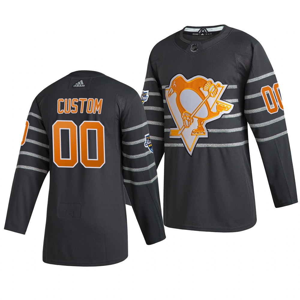 Men's 2020 NHL All-Star Game Pittsburgh Penguins Custom Authentic adidas Gray Jersey