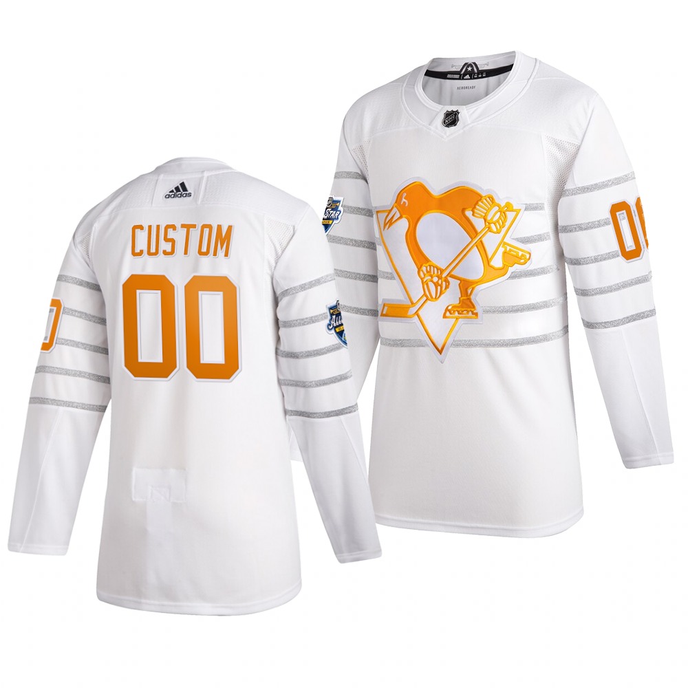Men's 2020 NHL All-Star Game Pittsburgh Penguins Custom Authentic adidas White Jersey