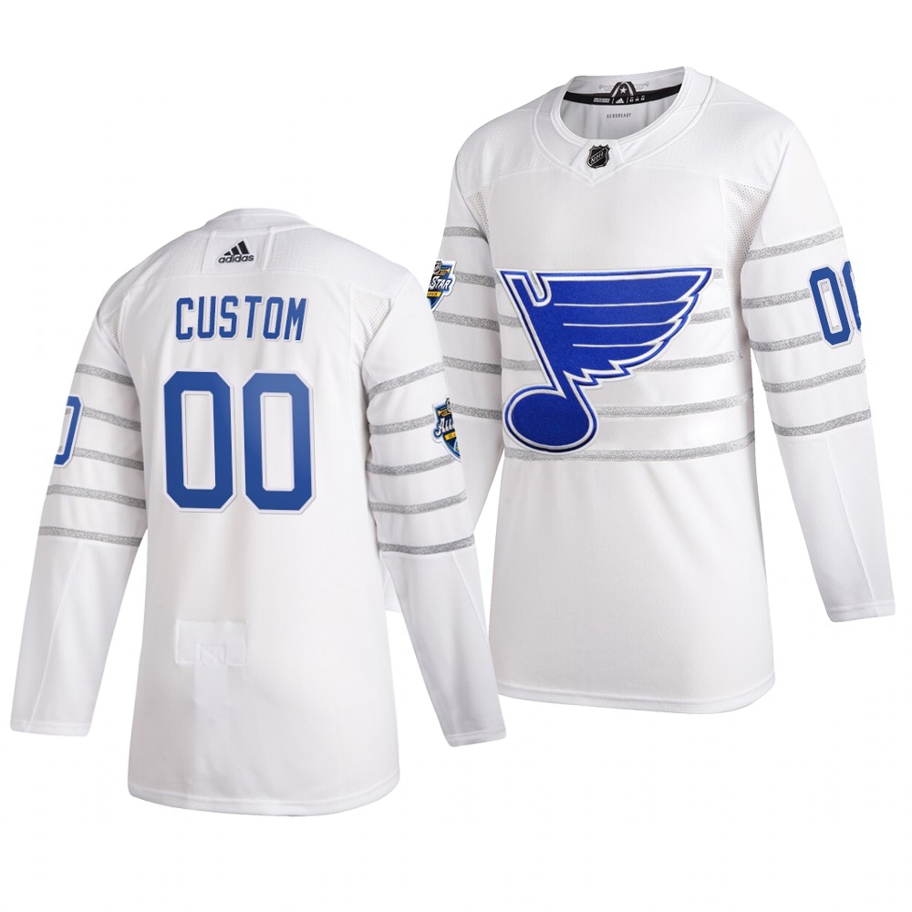 Men's 2020 NHL All-Star Game St. Louis Blues Custom Authentic adidas White Jersey